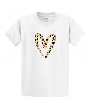 Leopard Heart Classic Unisex Motivational Kids and Adults T-Shirt